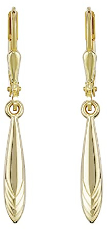 NKlaus Brisur 333 Gelb Gold 8 Karat, 333 Gelbgold Tropfen 17x3mm, 2 Stück | Gewicht: 1g