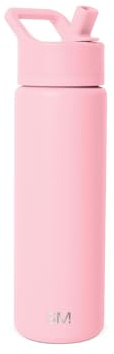 Simple Modern Water Bottle with Straw | Insulated Stainless Steel Bottle for Sports Gym | Summit Collection | 650ml | Blush