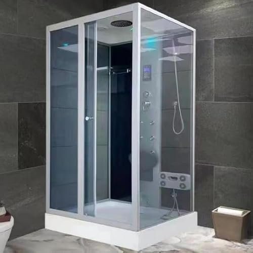 Bagno Italia Cabina de ducha hidromasaje 100 x 100 cm con 6 chorros Bluetooth LED radio