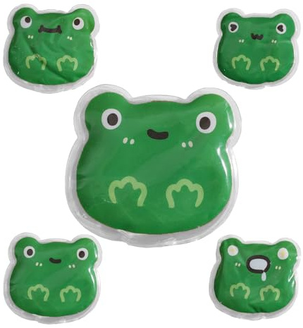 Wiederverwendbare Taschenwärmer, Handwärmer Set, Handwärmer wiederverwendbar Weihnachten,Tragbarer Taschenwärmer Kinder,Taschenheizkissen für Den Winter im Freien, Runder Frosch, 10 x 9 cm (5)