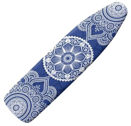 Tomeusey Blue Mandala Ironing Board Cover and Pad with Elastic Edge and Hook and Loop Fasteners Iron Board Covers Ironing Accessories Home Decoration
