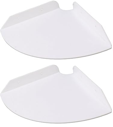 Estantes de Esquina Flotantes para Montaje en Pared, Estantes de Esquina Colgantes Redondos de Cuarto para Dormitorios, Salas de Estar y Ducha, 2 uds. (Blanco)