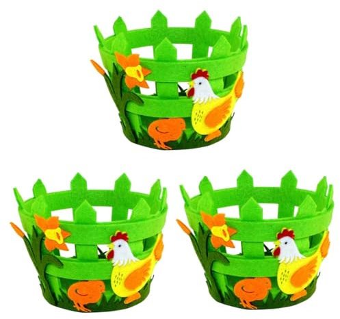 Alipis 3st Osterkörbchen Aus Vliesstoff Ostern Zaunkorb Osternest Basteln Osterkorb Korb Handwerk Ornament Der Zaun Tier