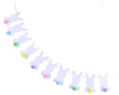 Warmhm Ostertürdekorationen Ostern-außendekoration Dekoration Osterdekorationen Kaninchen-banner Dekoration Für Zu Hause Girlandendekor Osterdeko Ideen Das Banner Weiß Haushalt