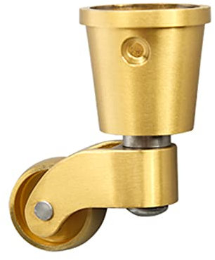 Ruedas giratorias de latón macizo,Ruedas giratorias móviles de cobre,Ruedas para muebles con rotación de 360°–Ajuste estilo copa,Capacidad de carga 50 kg,Cobre