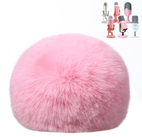 ZealSound Pare-Brise en Fourrure de Microphone de Haute Qualité, Filtre Anti Pop Mousse, Anti Vent Bonnet pour Blue Yeti Microphone/ZealSound K66/Yeti/Yeti X/AM8/ SoloCast et autres microphones (Rose)