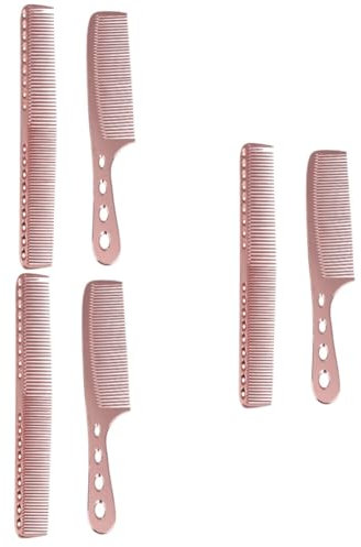 FRCOLOR 6 Pièces accessoires de coiffure Cheveu peigne de maître barbier frotter sur les transferts pour l'artisanat peigne homme à fourche cosmétique Espace aluminium