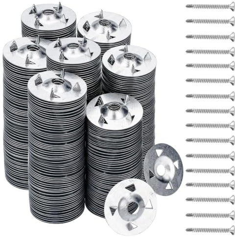 Rordigo 300 discos de fijación de placas de espuma para la instalación de placas de espuma, tornillos y arandelas de placas de espuma, duraderos, fáciles de instalar, fáciles de usar