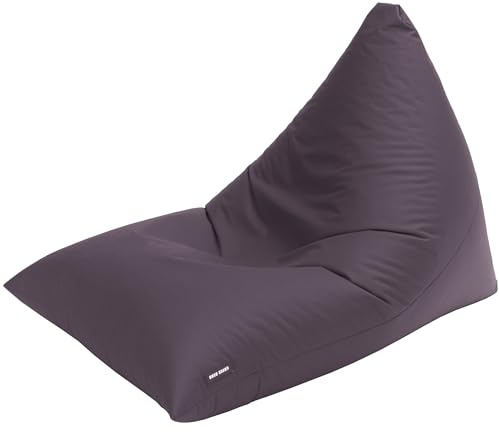 Green Bean Sitzsack 'Triangle' 150x100x100cm mit 220 Liter EPS-Perlenfüllung - waschbarer Bezug - Outdoor-Stoff Bodenkissen Liegekissen Sitzkissen - anthrazit
