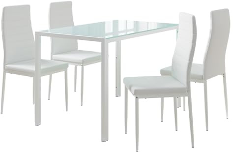 Vicco Esstischset Grand, Weiß, 120 x 75 cm