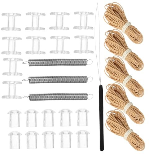 VINTORKY Rv Pleated Shade Repair Kit with Plastic Cord, Spring, and Pulley Accessories for Pleated Blinds and Camper Blinds, Smooth Functionality for Easy Installation and Sturdy