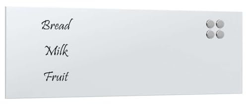 vidaXL Magnettafel Wandmontage Weiß 80x30 cm Hartglas, Glastafel, Wand Magnettafel, magnetische Kreidetafel, magnetische Tafel, Schreibtafel