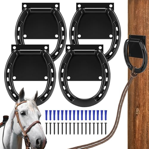 Zhengmy 4 Set Tie Ring for Horses with 16 Expansion Screws