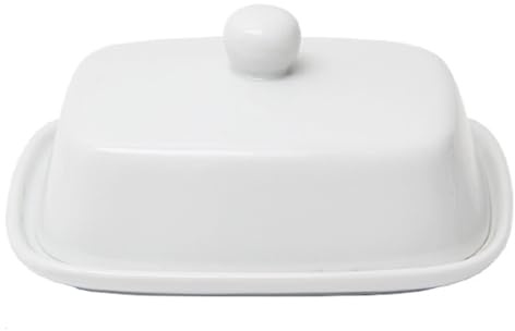 Hoshisea Butterdose Keramik, Butterdose Keramik mit Deckel, Standard-Butterhalter, für Haushalt und Küche (Weiß)