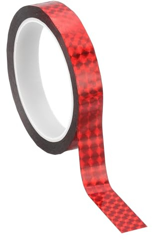 PATIKIL Cinta De Película De Poliéster Metalizada 18 Mm X 50 Metros Cinta Adhesiva Espejo Metálica laser Roja Para Detalles Pared De Acento Artes Gráficas Recorte De Barco Paredes