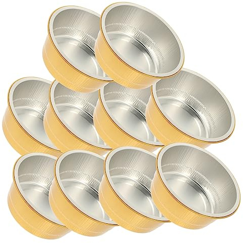 WEKADRIN Lot De 10 Boîtes Alimentaires Épaissies En Aluminium, Boîtes à Grillades Multifonctions, Récipient à Gâteau De Camping Compact, Sans Couvercle, Pour Barbecue Et Cuisson Au Four