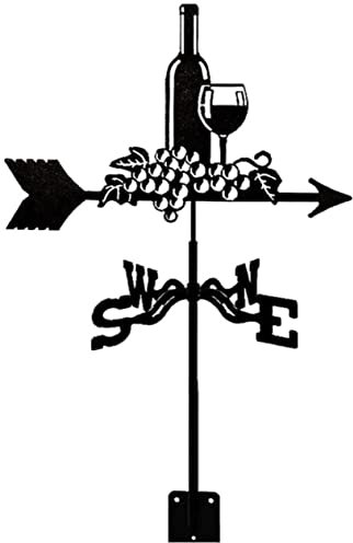 CLRAWSHB Girouette à vin, girouette de Ferme à Monter sur Le Toit, kit d'indicateur de Direction du Vent, Support métallique extérieur, girouette en Acier Inoxydable