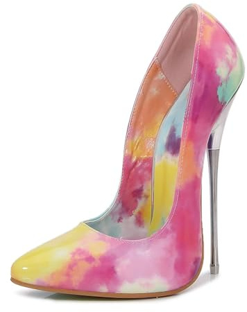High Heels für Damen & Herren | Ultrahohe 16CM Stiletto-Pumps für Kostümpartys, Clubbing, Crossdressing, Pole Dance,Rosa,43 EU