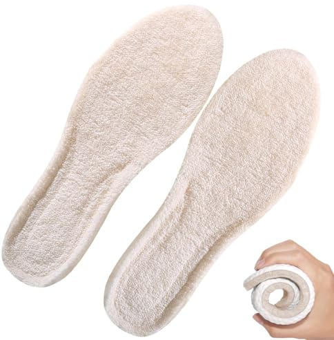 Thick ullsulor, smällfötter, fårskinnsoler, mjuk mysig pälssko ersättning för snöstövlar - beige