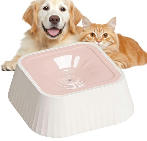 Gamelle Eau Anti Eclaboussure, Gamelle Anti Éclaboussures Et Débordement pour Chiots Et Chats Bol À Eau avec Base Anti-Dérapante Grande Capacité 1.1L