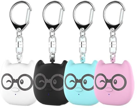 Alarma De Bolsillo, 4 Piezas Alarma Personal 140db, Dispositivo De Seguridad con Luz LED, Chatter para Mujeres, Mayores, Estudiantes Autodefensa Protección Asegurada