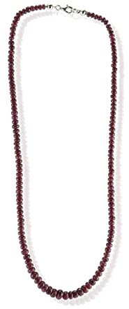 Budawi® Rubin Kette – Halskette aus echten facettierten Rubin-Perlen mit 925er Sterling Silber Verschluss | Handgefertigtes Edelstein-Collier
