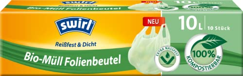 Swirl Sacchetti per rifiuti biologici con maniglia, 10 l