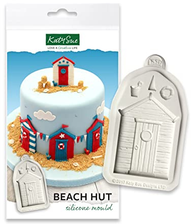 Katy Sue Beach Hut/Garden Shed Silicone Mould for Cake Decorating & Crafting for use with Fondant, Sugar Paste, Gum Paste, Air Dry Clay - Makes a Beach Hut 85 x 58 Millimetres by Katy Sue Moulds