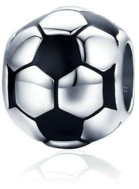 Breloque en forme de ballon en argent sterling 925, breloque de sport, breloque pour anniversaire - pour bracelet à breloques Pandora motif ballon de football