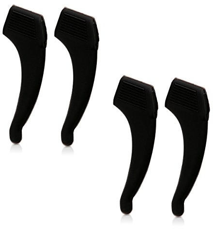 kwmobile Antirutsch Halterung für Brillenbügel Set - 4x L Ohrbügel Silikon Haken für Brille - Sportbügelenden Ohrhaken Schwarz