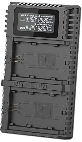 Nitecore USN4 Pro Doppelladegerät für Sony NP FZ100 - Batterieladegerät mit Zwei Ladestationen - 85mm x 50mm x 26,5mm - Leichtgewicht von 58,9 Gramm