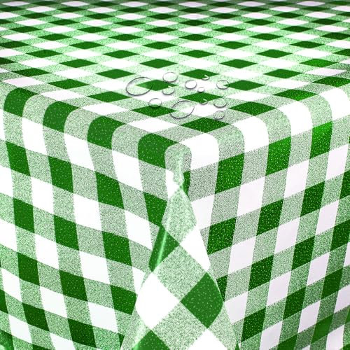 Wachstuch Wachstischdecke Tischdecke Gartentischdecke Klassik Kariert Grün Breite & Länge wählbar 110 x 240 cm Eckig abwaschbar