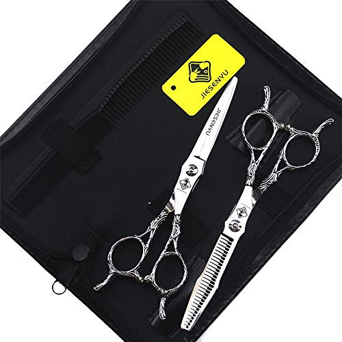 JIESENYU Profi 6 Zoll Friseurschere 440C Stahl Friseur-Werkzeug 6 Zoll Werkstatt-Direkter Preis günstige Qualität ist sehr gut, A Word Set