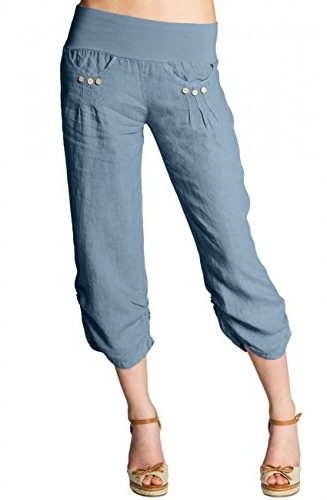 Caspar KHS017 Damen 3/4 Leinen Hose