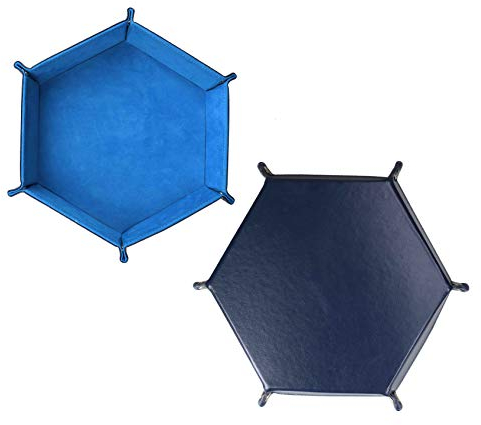 Tavola per Dadi, Cuoio Pieghevole in PU e Velluto Verde Scuro Supporto per Gioielli, Monete,per Dungeons And Dragons Dadi Rpg Gioco D & D e Altri Giochi da Tavolo,Blu