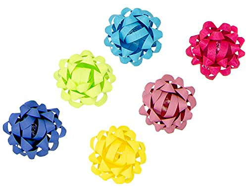 Helmecke & Hoffmann * 6er Set kleine Geschenk-Schleifen Geschenkrosetten Schleifenband Geschenkedekoration Ø ca. 35 mm