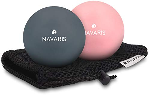 Navaris Massageball 2er Set Faszien Massage - Selbstmassage Faszienball Lacrosse Ball Trigger Point - Fuß Roller Triggerpunkte - 2 Härtegrade