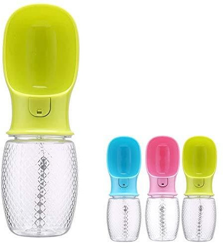 PJDDP Bouteille d'eau Portable pour Chien, Distributeur d'eau De Voyage en Plein Air pour Animaux De Compagnie pour Chien Chat Animal De Compagnie Antibactérien Qualité Alimentaire Anti-Fuite,Vert