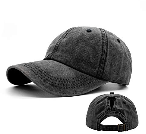 Ruyosn Basecap Damen Cap Zopf Kappe Vintage Atmungsaktiv Verstellbar Cappy für Pferdeschwanz Sonnenschutz Hip hop Cap Lange Haare Baumwolle Cap Mädchen Baseball Kappe Sommer