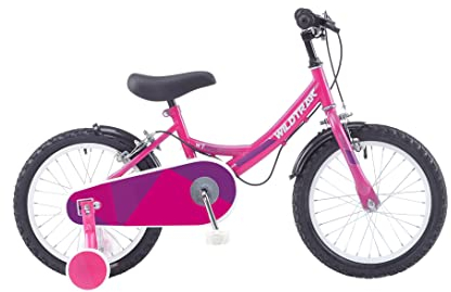 Wildtrak - Bicicleta de 16 pulgadas para niños de 4 a 6 años con ruedines - Rosa