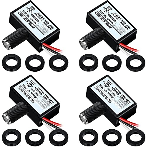 4 Pack 120V AC Photoelectric Switch Light Control Sensor Button Switch with Automatic Illumination Detection Circuit,Dusk to Dawn Senso