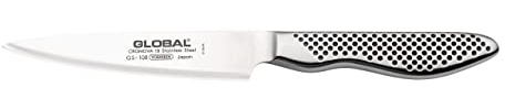 Global Kleines Universalmesser, 12 cm, einfache Klinge, vielseitiges japanisches Küchenmesser zum Hacken, Schneiden, Schneiden von Fleisch und Gemüse, hochwertiges Edelstahl-Design