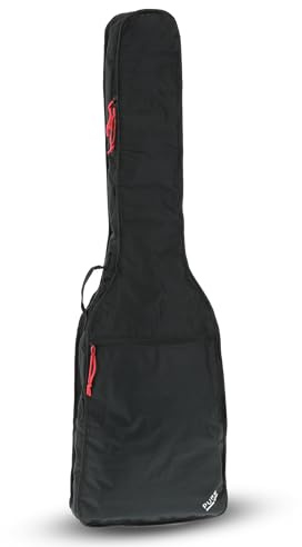 GEWA pure Borsa per Chitarra Basso Elettrico, imbottitura da 10 mm, manico morbido, grande tasca per spartiti, cinghie per zaino