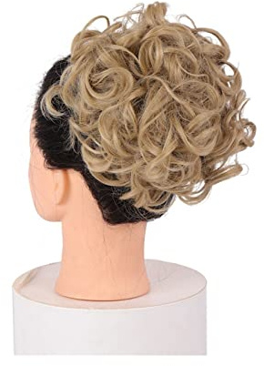 Messy Bun Hair Piece Short Messy Curly Dish Hair Bun Extension Synthetic Updo Hairpieces Hair Combs Clip in Ponytail Scrunchie Chignon Tray Ponytail Hair Piece for Women Highlight Ponytail Extension