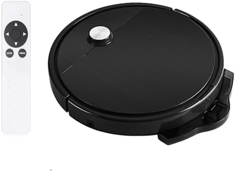 Robot Vacuum and Mop Combo, Remote Control Robot Sweeper Vacuum, Mopping Robot Vacuum with Water Tank and Dustbin, 3800 Pa Suction, Powerful Robotic Vacuum for Home Office Carpet Hard Floor (Black)