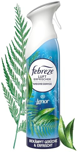 Febreze Lufterfrischer Spray Meeresfrische 6x185 ml, 2-in-1 Geruchsbekämpfung und Frische