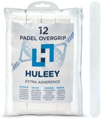 HULEEY Overgrips Paddel, extra haftend, perforiert, rutschfest, saugfähig, Packung mit 6/12/20/60, Overgrips Tennis, vibrationsreduzierend, inkl. transparenter Schlägerschutz