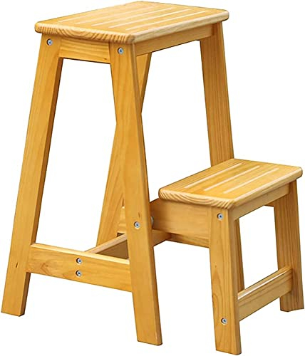 SORVA Tritthocker, Klappleiterhocker, Blumenregalständer aus Massivholz, Haushaltsleiter aus Holz, multifunktionale Aufstiegsleiter für den Innenbereich, maximale Belastung 150 kg (braun) (schwarz