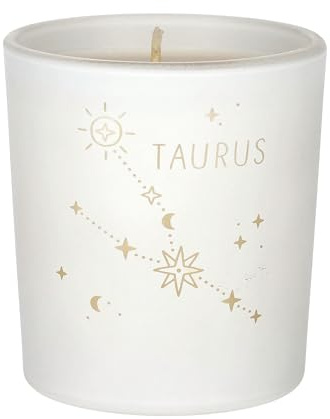 ORIGINALWAX Duft Kerze Sternzeichen Stier (Taurus) aus Soja Wachs Weiß Handgemacht Duftkerzen Himbeere im Glas Tierkreiszeichen Vegan Candle 180g Geschenkidee 40 Stunden Brennen