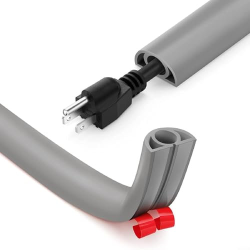 Conducto de cable pequeño flexible, perfecto para ocultar y organizar cables de alimentación (negro, 5 metros)